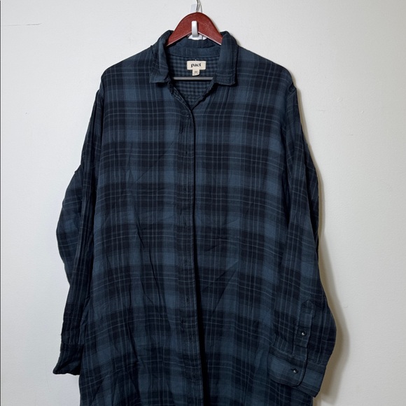 Pact Ore Double Cloth Plaid The Coastal Shirt Dress, size XL/2XL - Picture 3 of 10